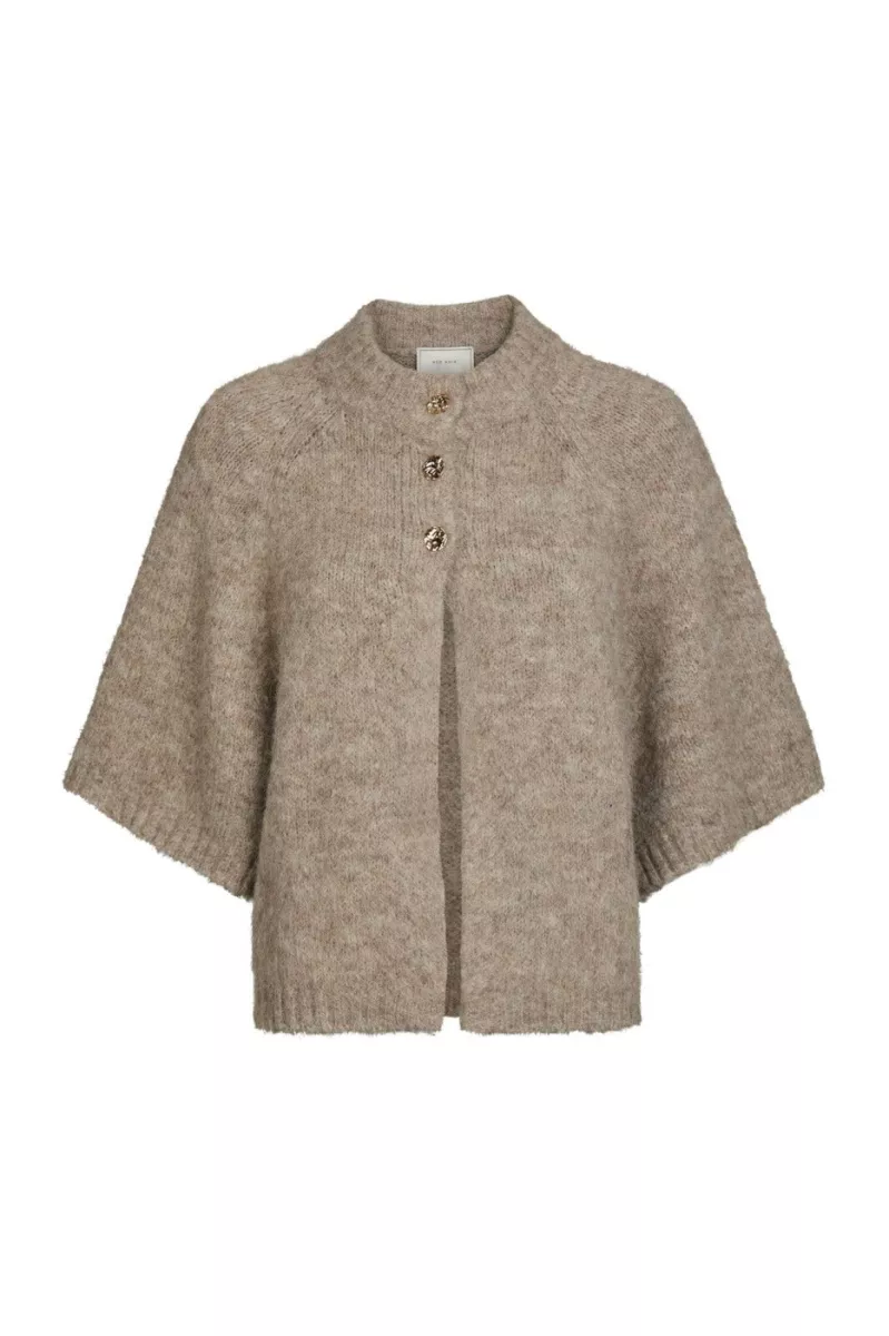 Neo Noir-Benuta Fluffy Knit Cardigan-165816-976 Beige Melange-BEIGE