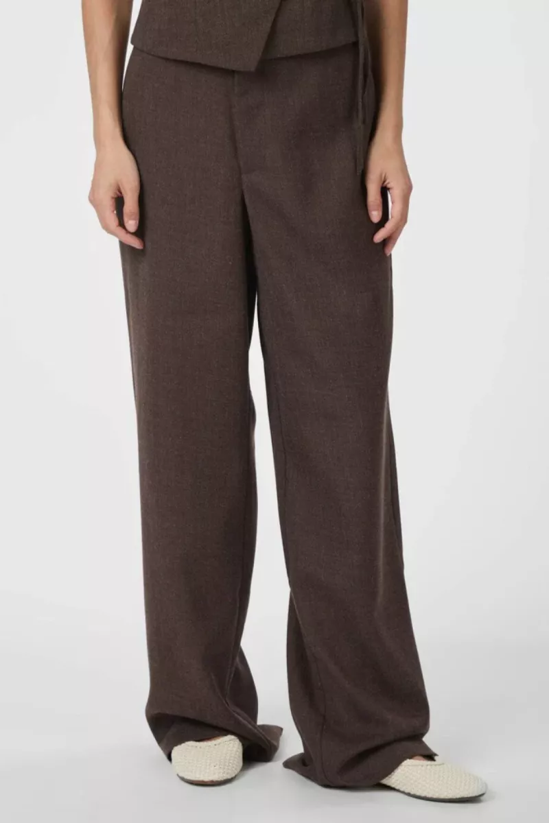 Neo Noir-Emmett Melange Pants-165059-205 Brown Melange-BRUIN
