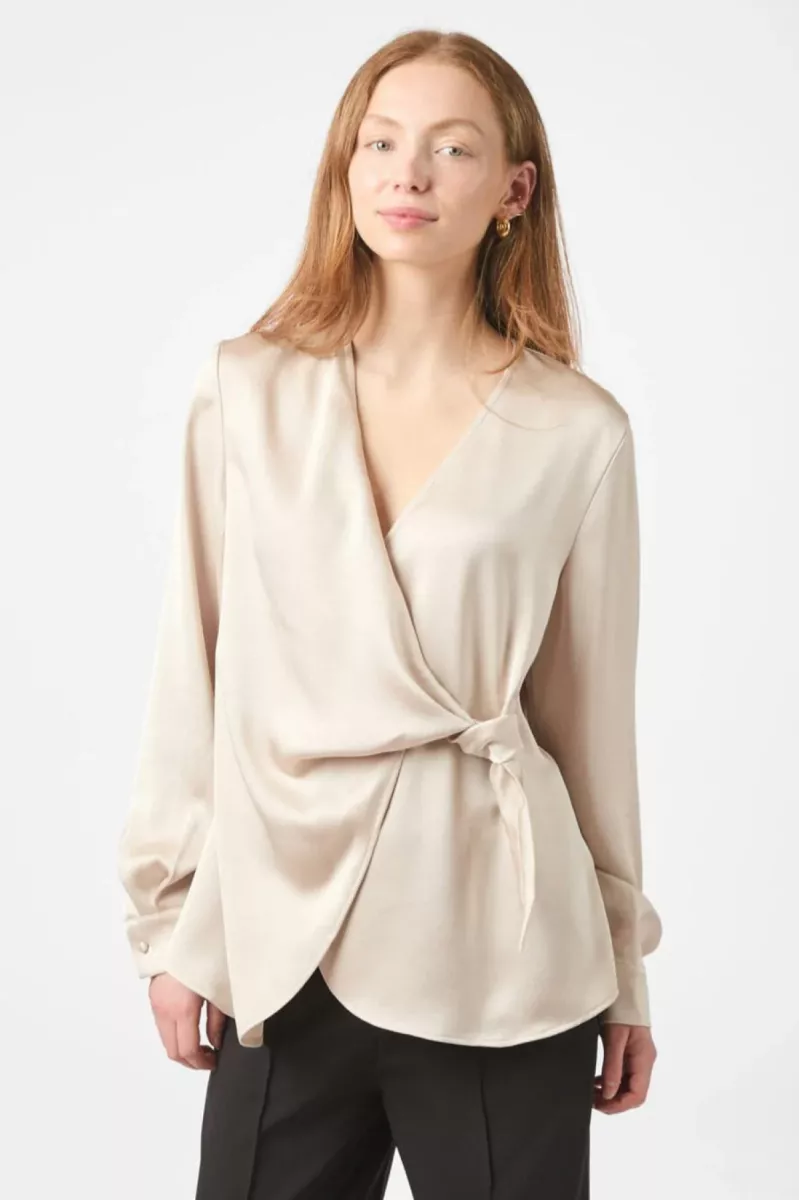 Neo Noir-Petris Heavy Sateen Blouse-166035-720 Champagne-CHAMPAGNE