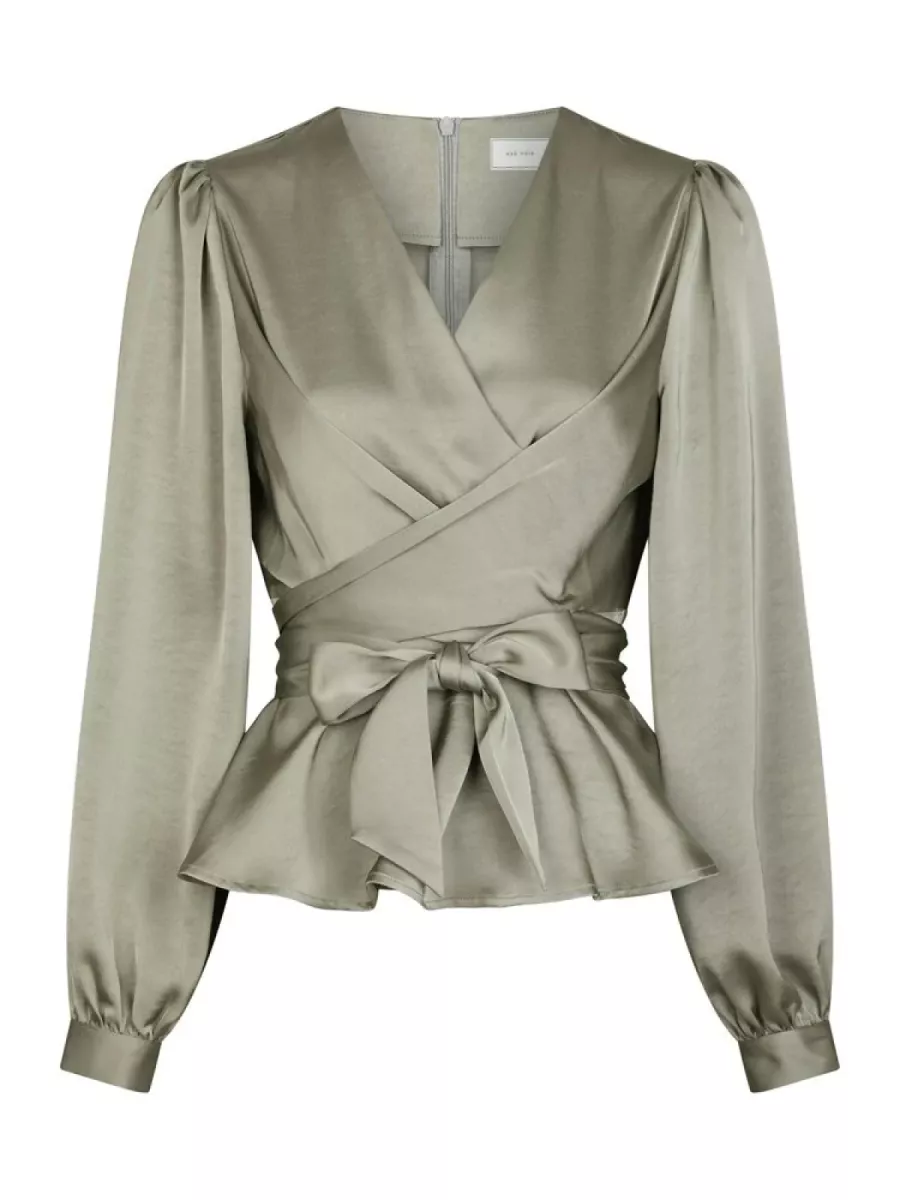 Neo Noir-Rista Heavy Sateen Blouse-164803-627 Smoke Green-GROEN