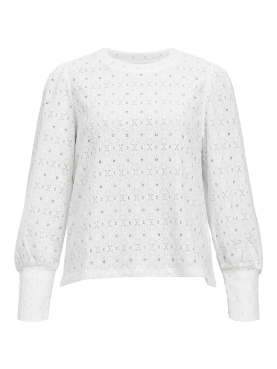 OBJECT-OBJLAILA L/S RE TOP NOOS-23046626-Cloud Dancer-OFF WHITE