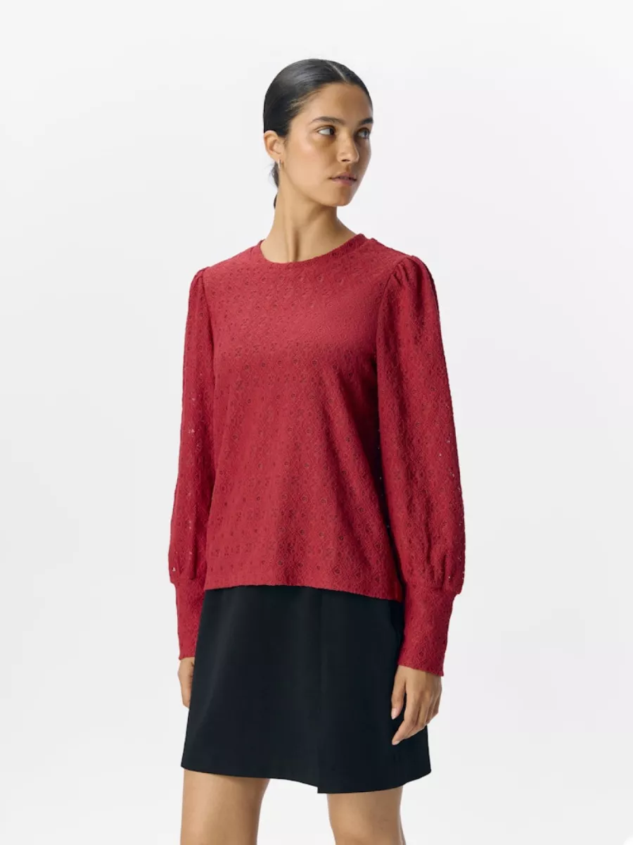 OBJECT-OBJLAILA L/S RE TOP NOOS-23046626-Karanda Red-ROOD