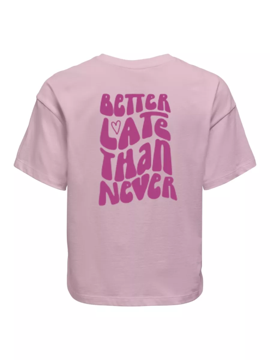 ONLY-ONL30 HAPPY LIFE S/S BOXY TEE CS JR-15367624-Roseate Spoonbill-ROSE