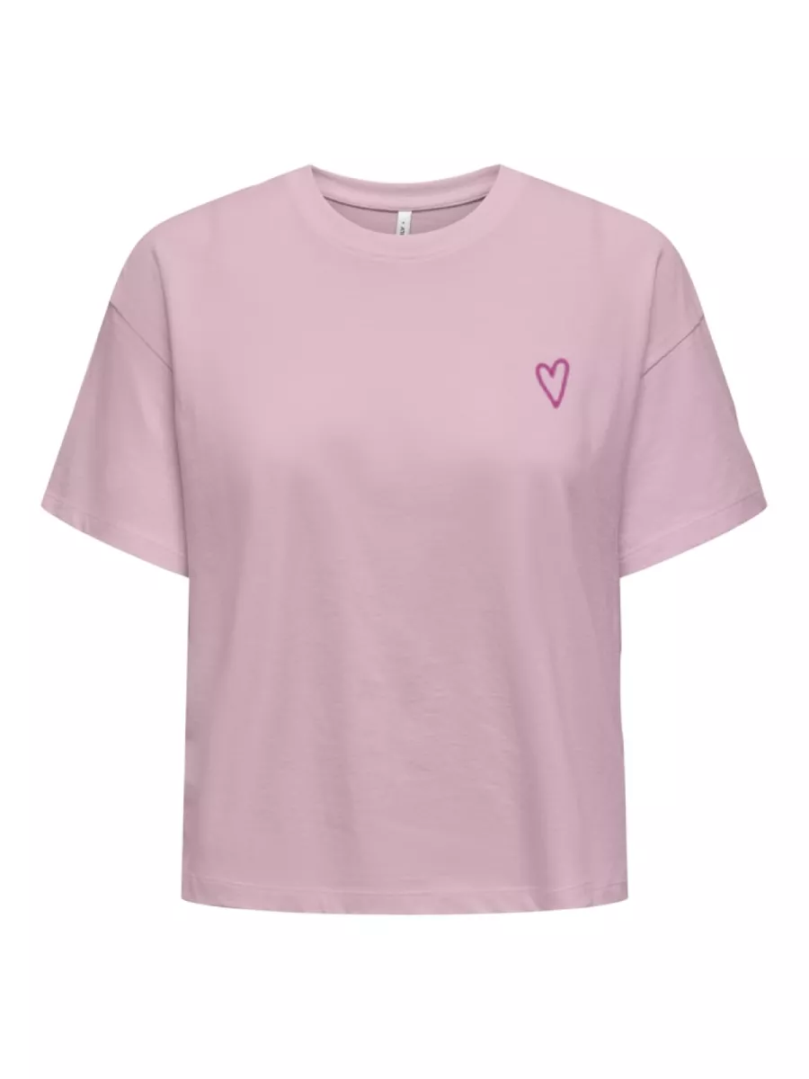 ONLY-ONL30 HAPPY LIFE S/S BOXY TEE CS JR-15367624-Roseate Spoonbill-ROSE