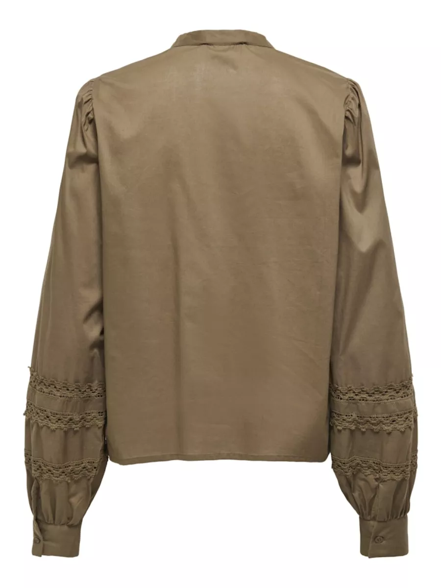 ONLY-ONLDOLLY LIFE LS BUTTON TOP WVN-15354774-Cub-BRUIN