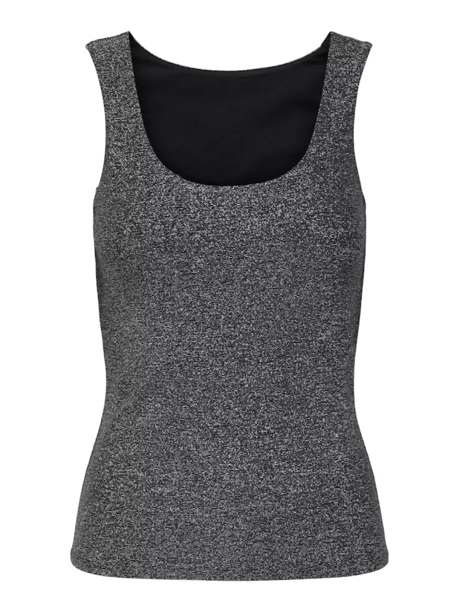 ONLY-ONLEA GLITTER S/L 2-WAYS TOP JRS NO-15356494-Black-BLACK