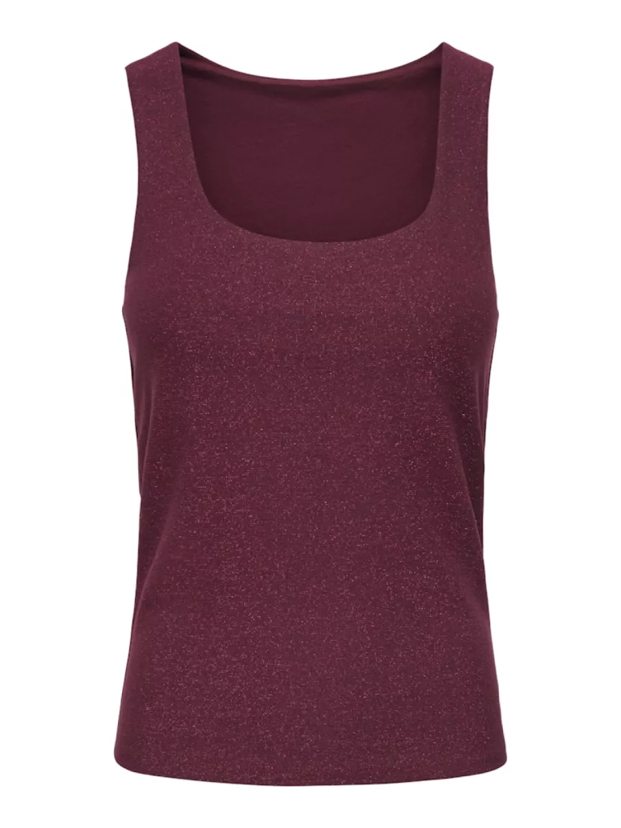 ONLY-ONLEA GLITTER S/L 2-WAYS TOP JRS NO-15356494-Chocolate Truffle-CHOCOLADE