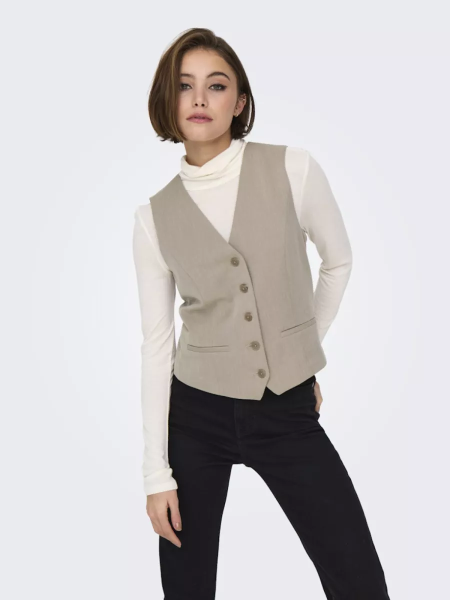 ONLY-ONLIRIS-HATTIE WAISTCOAT TLR NOOS-15331287-Taupe Gray-TAUPE