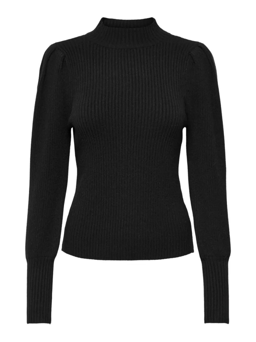 ONLY-ONLKATIA L/S HIGHNECK PULLOVER KNT-15232494-Black-BLACK