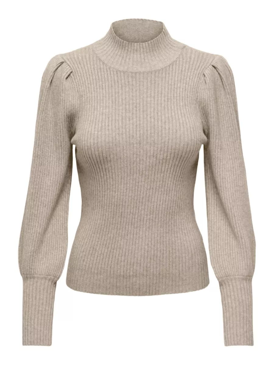 ONLY-ONLKATIA L/S HIGHNECK PULLOVER KNT-15232494-Mocha Meringue-MOKKA