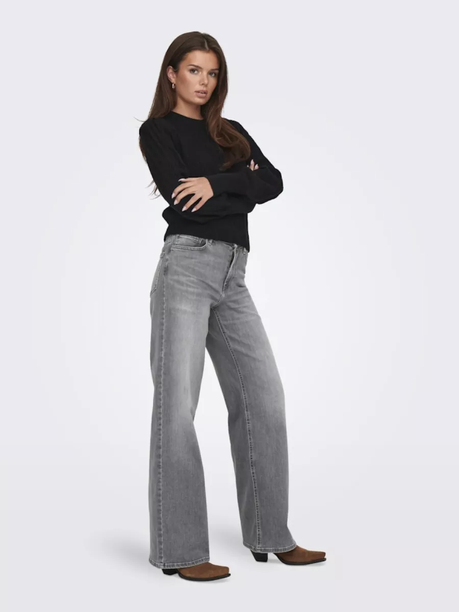 ONLY-ONLMADISON BLUSH HW WID DNM REA0938-15299800-Light Grey Denim-LICHT-/PAREL GRIJS