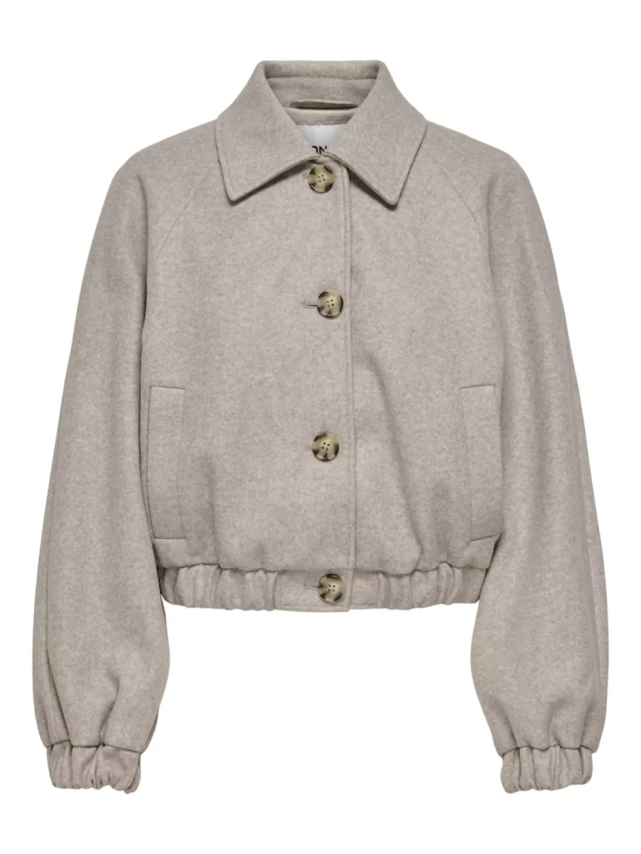 ONLY-ONLNANCY LIFE COLLAR JACKET CC OTW-15321922-Simply Taupe-TAUPE