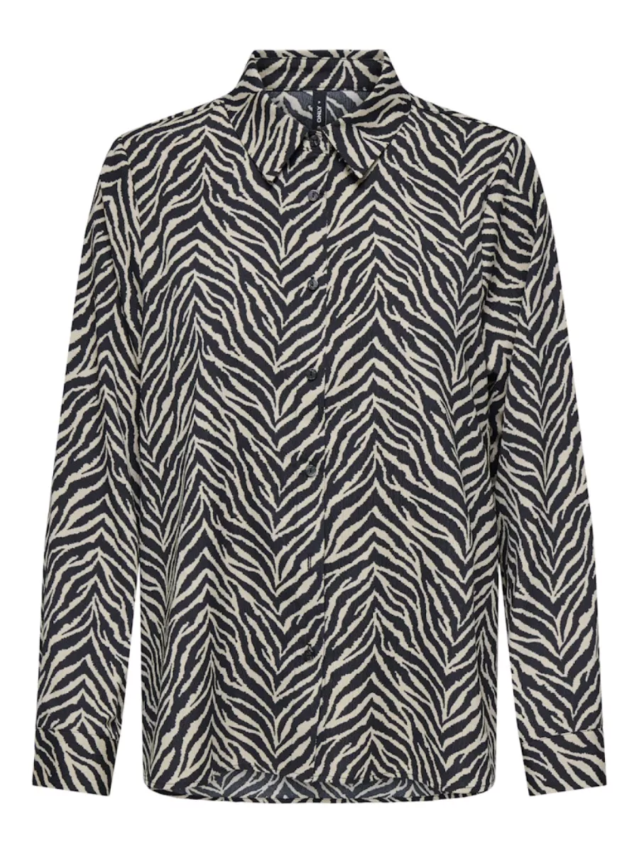 ONLY-ONLNOVA LIFE VIS L/S NEW GRACE SHIR-15357470-Black The It Zebra-BLACK