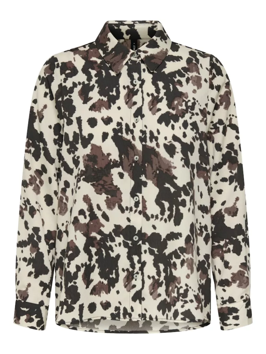 ONLY-ONLNOVA LIFE VIS L/S NEW GRACE SHIR-15357470-Chocolate Lab-CHOCOLADE