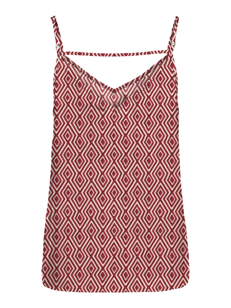 ONLY-ONLNOVA LIFE VIS PARIS SINGLET WVN-15222159-Karanda Red-ROOD