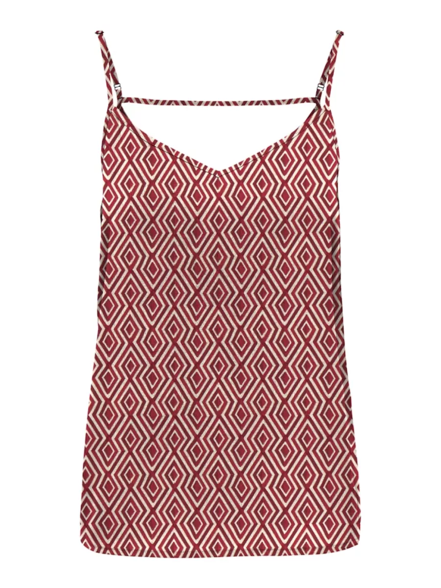 ONLY-ONLNOVA LIFE VIS PARIS SINGLET WVN-15222159-Karanda Red-ROOD