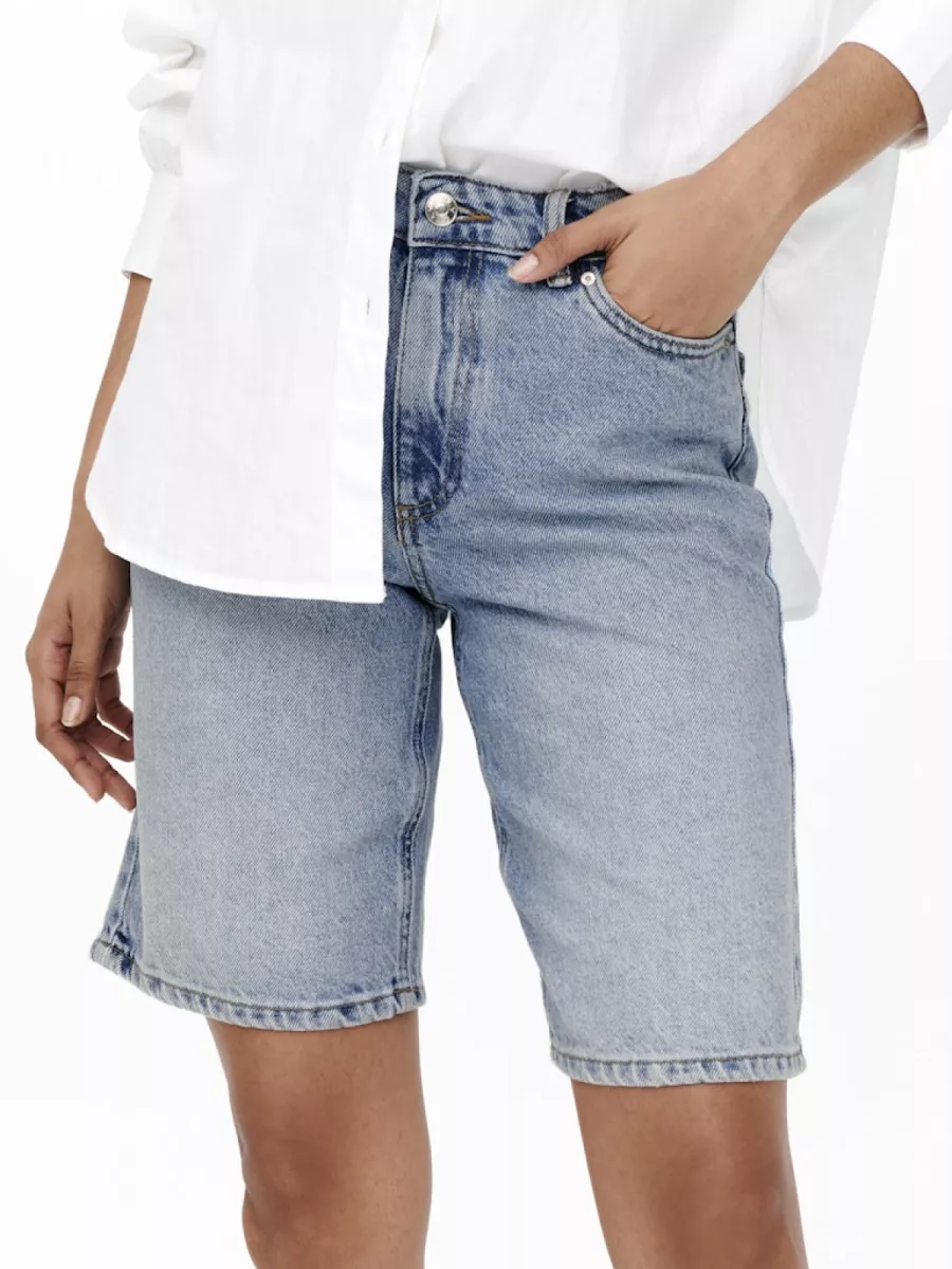 ONLY-ONLSONNY HW WIDE DNM SHORTS NOOS-15256709-Light Blue Denim-LICHT DENIM
