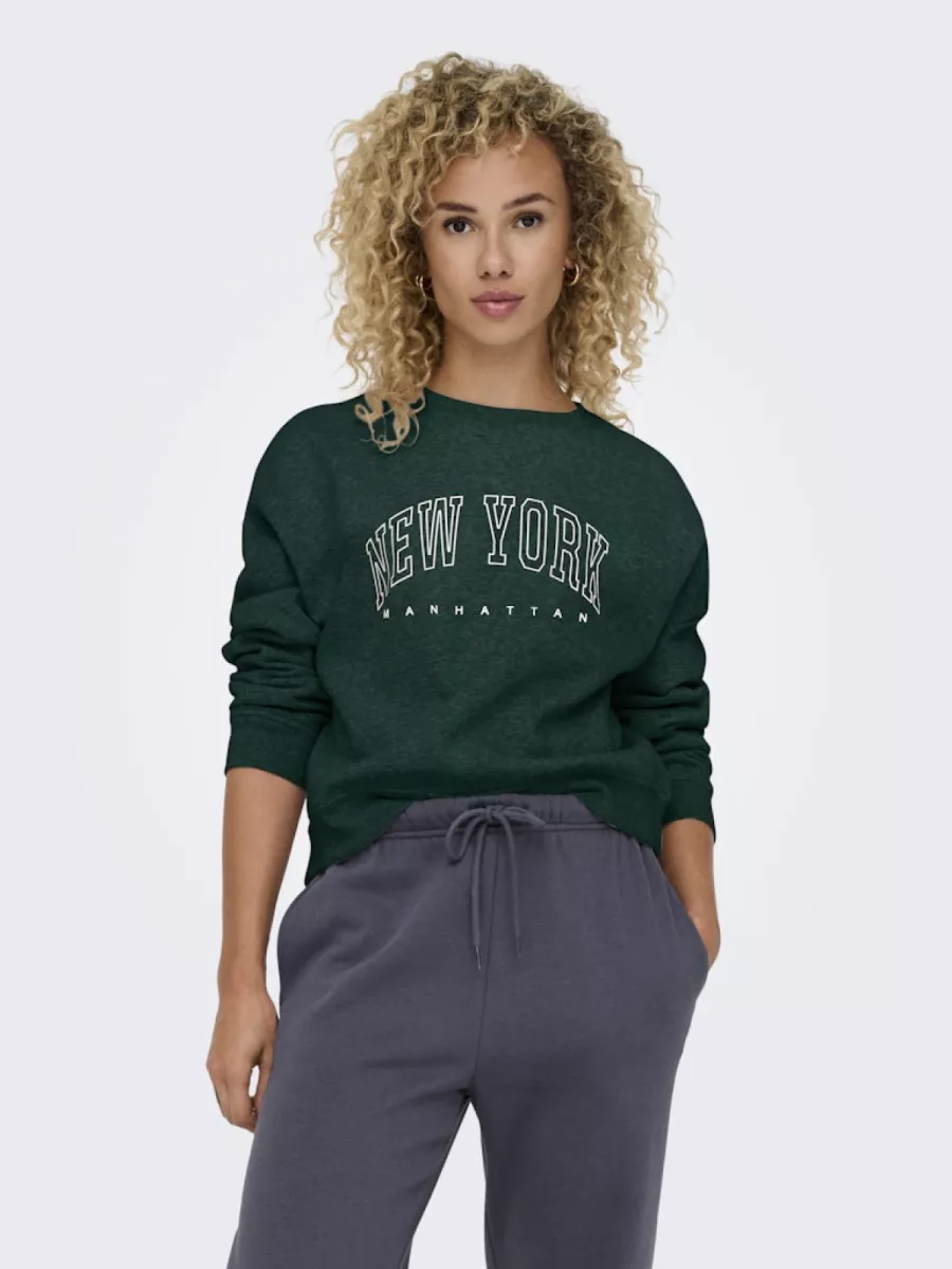 ONLY-ONLSWEAT LIFE L/S CREW O.SIZE STATE-15254183-Pine Grove Manhattan-GROEN