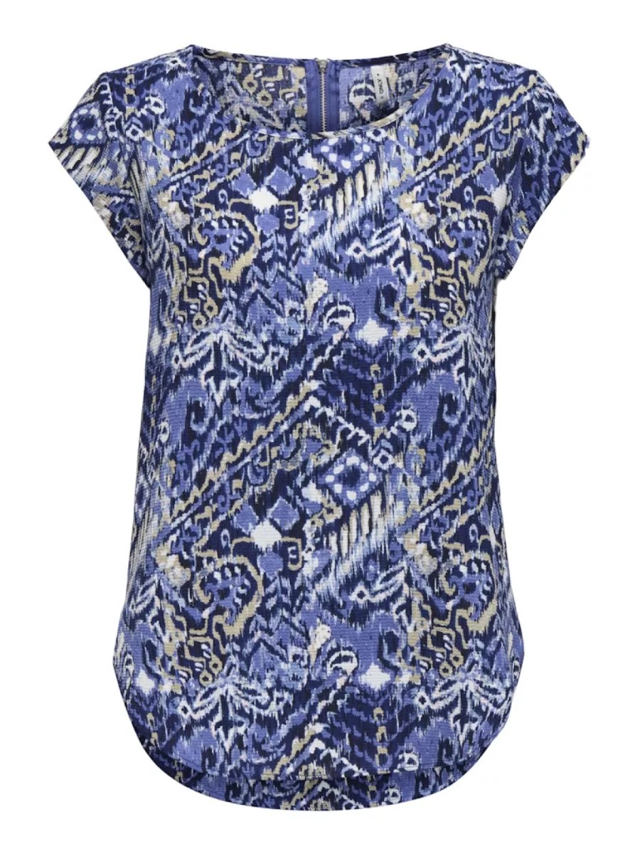 ONLY-ONLVIC S/S AOP TOP NOOS WVN-15161116-Amparo Blue-BLUE