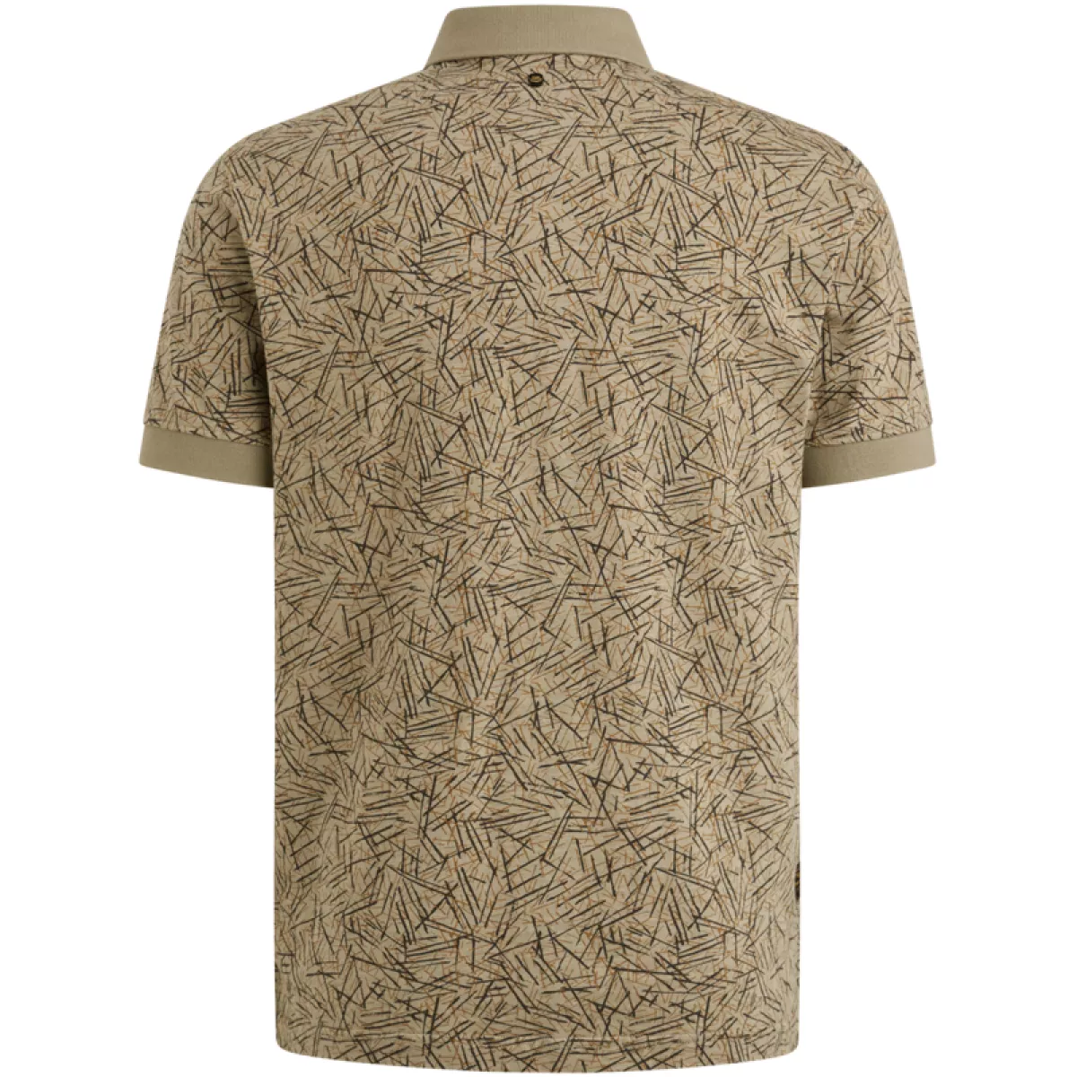 PME LEGEND-Short sleeve polo slub jersey aop-PPSS2506893-6391 Silver sage-LICHT-/PAREL GRIJS