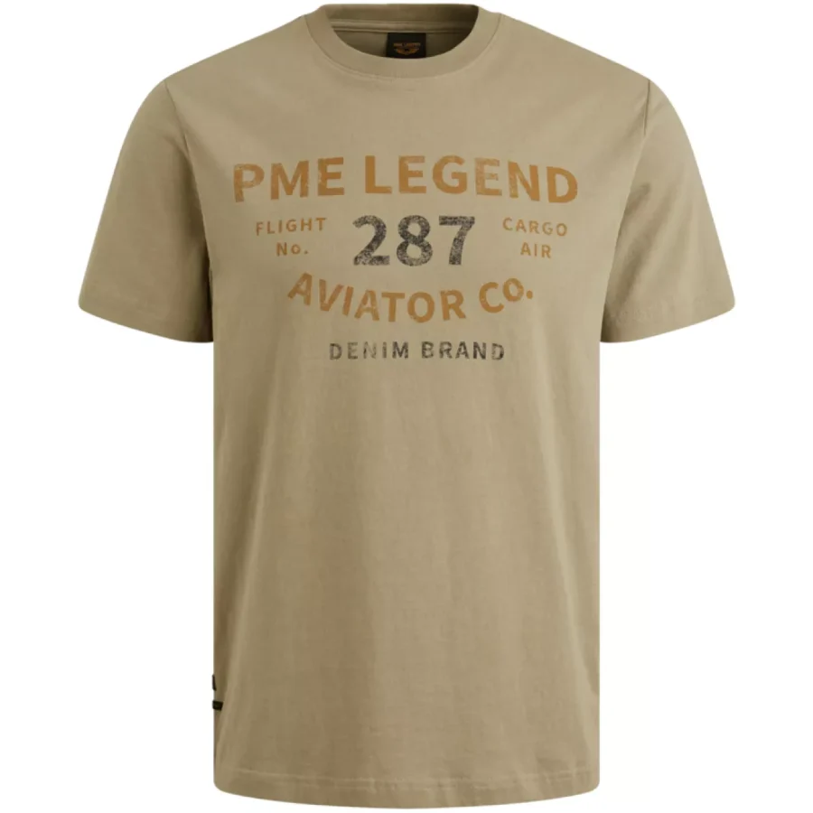 PME LEGEND-Short sleeve r-neck open end jerse-PTSS2506552-6391 Silver sage-LICHT-/PAREL GRIJS