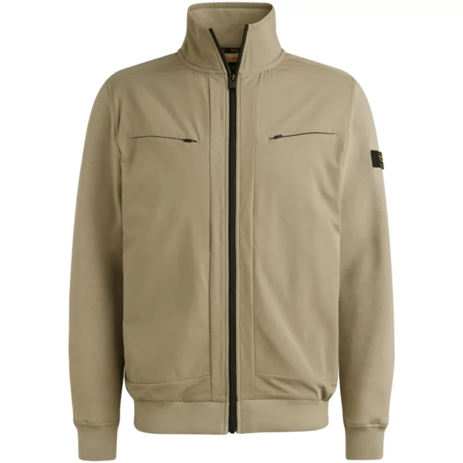 PME LEGEND-Zip jacket interlock mix nylon-PSW2506423-6391 Silver sage-LICHT-/PAREL GRIJS
