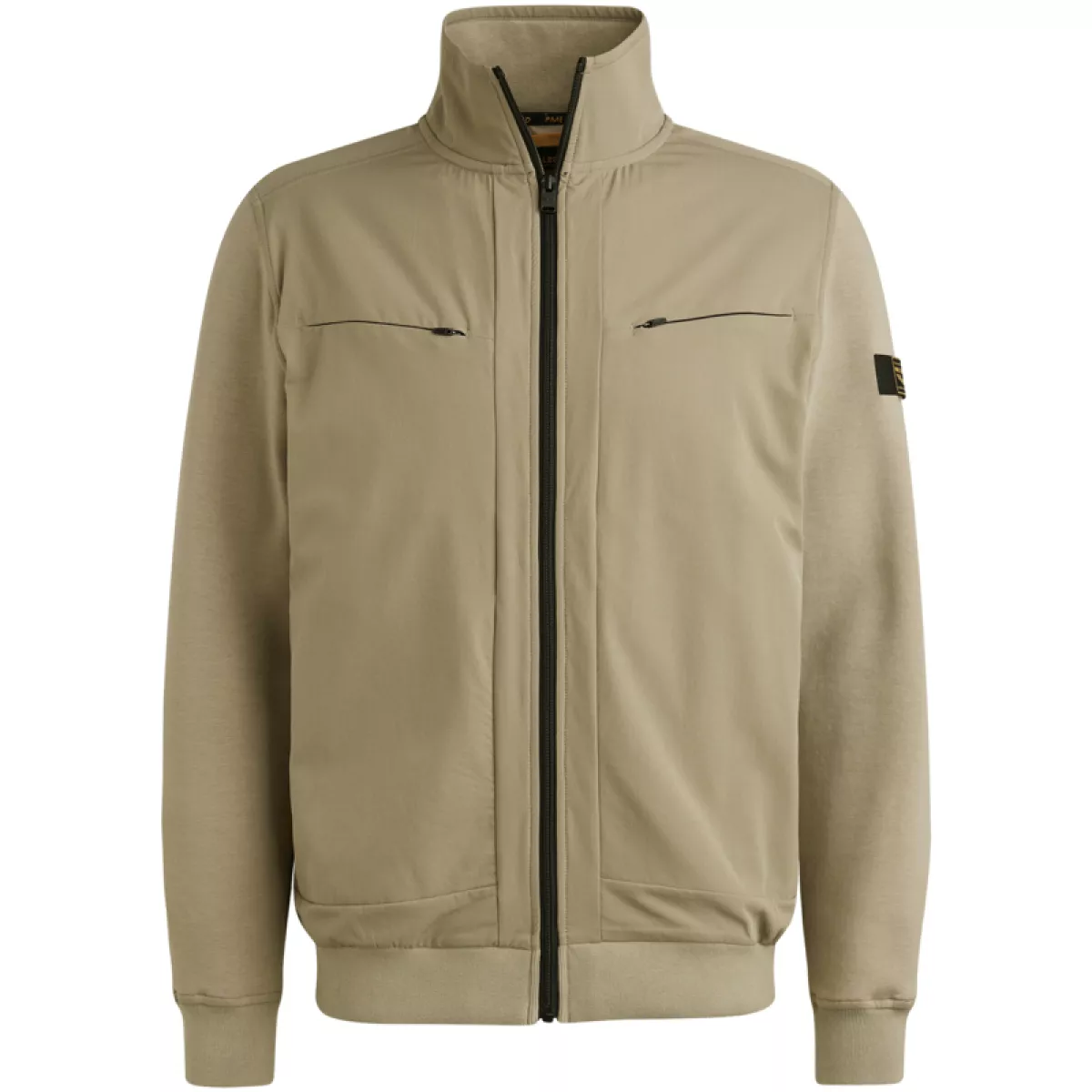 PME LEGEND-Zip jacket interlock mix nylon-PSW2506423-6391 Silver sage-LICHT-/PAREL GRIJS