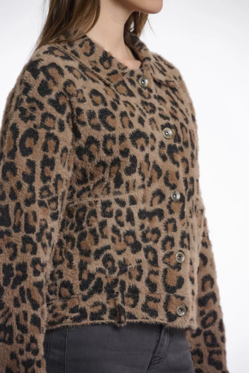 RINO & PELLE-Boxy Jacket-Bubbly.5012511-8980 Leopard-BRUIN COMBINATIES