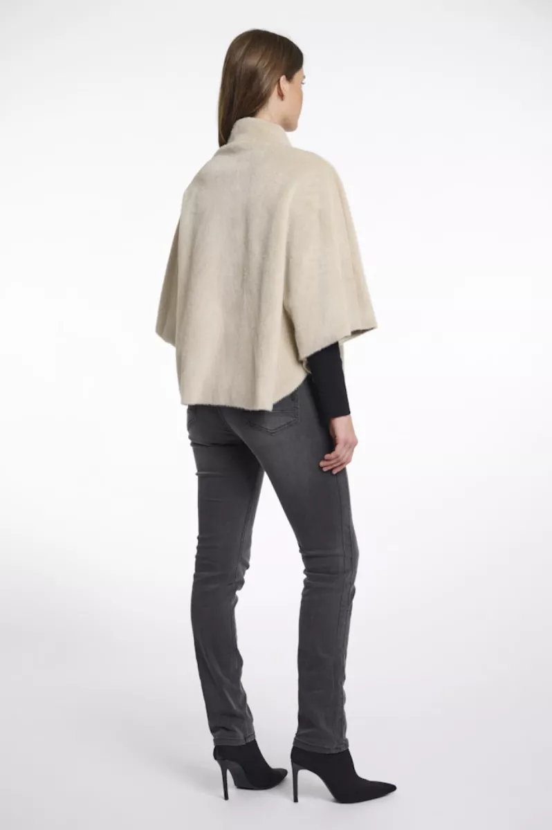 RINO & PELLE-Faux Fur Cape-Dewi.7002511-9030 birch-CREME