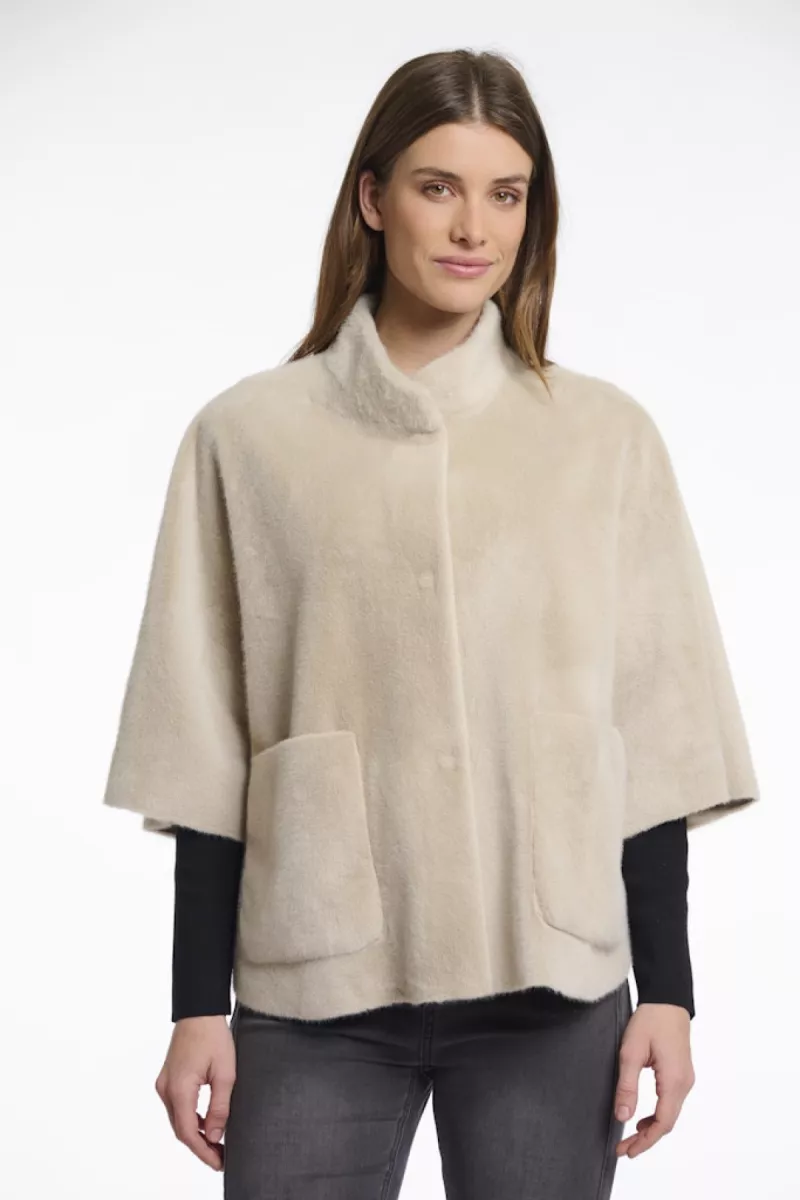 RINO & PELLE-Faux Fur Cape-Dewi.7002511-9030 birch-CREME