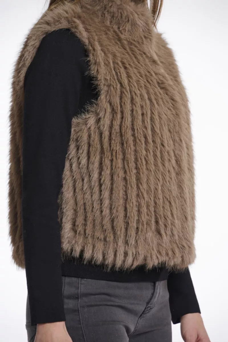 RINO & PELLE-Gilet With Closure-Dava.7002511-10868 Toffee-CAFE