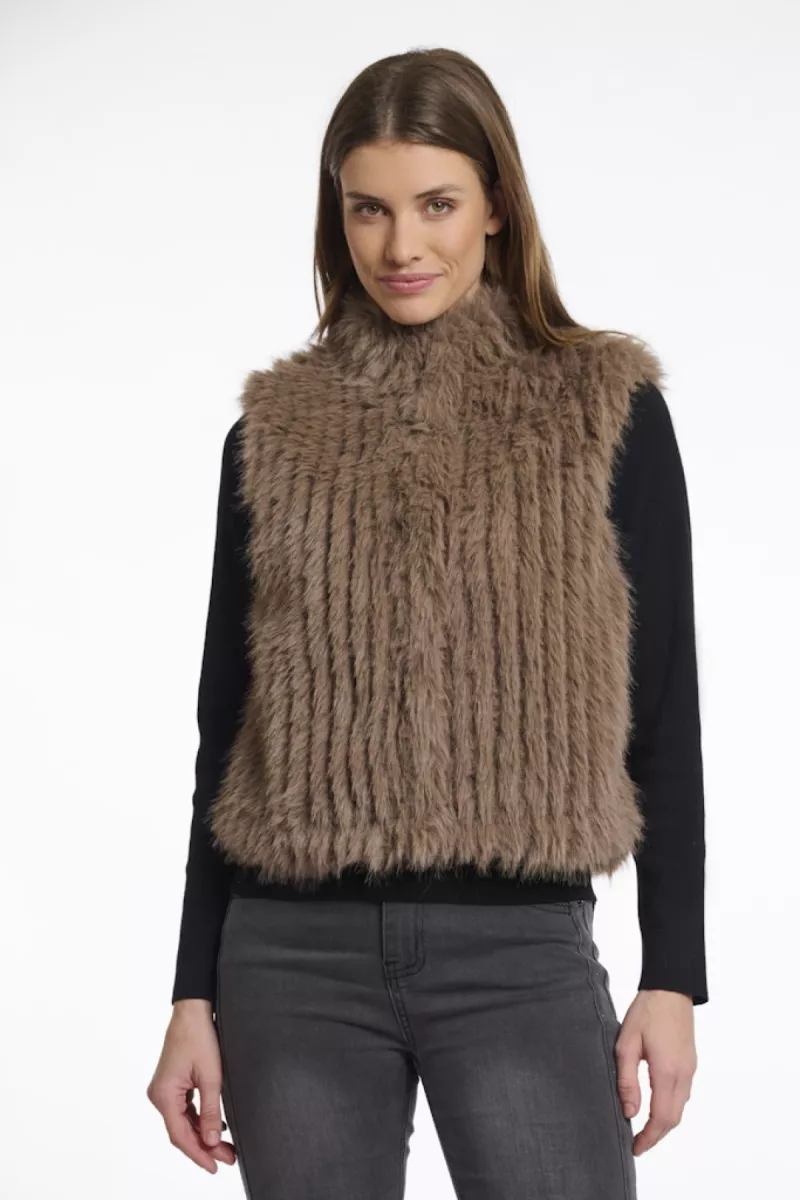 RINO & PELLE-Gilet With Closure-Dava.7002511-10868 Toffee-CAFE
