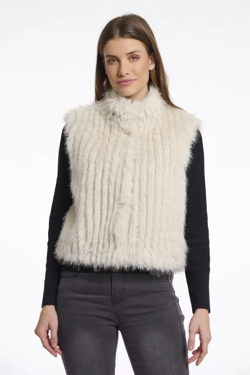 RINO & PELLE-Gilet With Closure-Dava.7002511-9030 birch-CREME