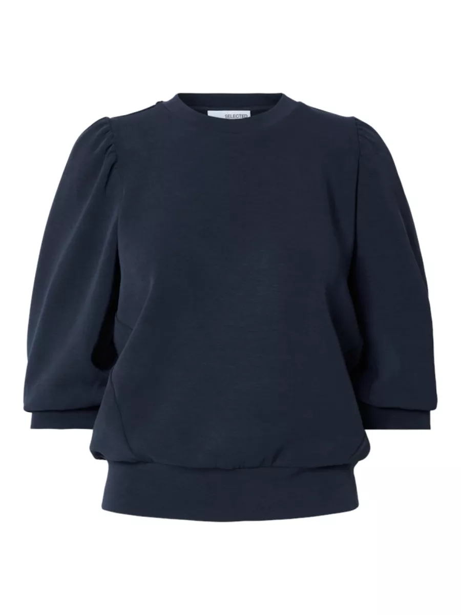 Selected Femme-SLFTENNY 3/4 SWEAT TOP NOOS-16082379-Dark Saphire-BLAUW
