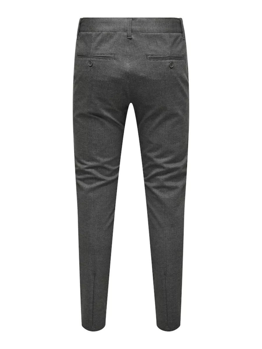 SONS-ONSMARK SLIM CHECK 020960 PANT-22034297-Jet black-ZWART