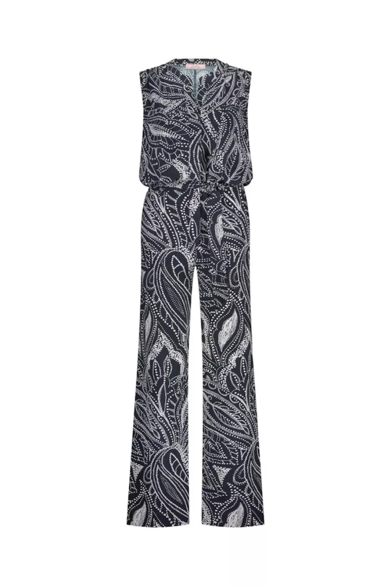 STUDIO ANNELOES-Ellis summer dot jumpsuit-13022-6917 dark blue/ecru-DONKER BLAUW