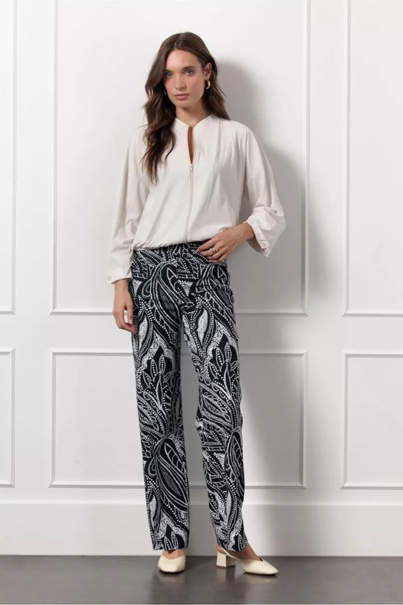STUDIO ANNELOES-Marilon summer dot trousers-13024-6917 dark blue/ecru-DONKER BLAUW