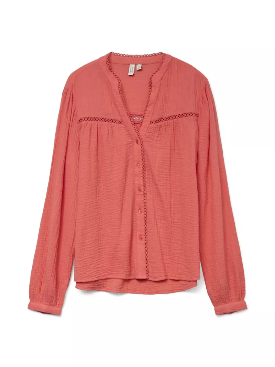 VERO MODA-VMBLIRA L/S SHIRT WVN BTQ-10327086-Dubarry-OUD ROSE