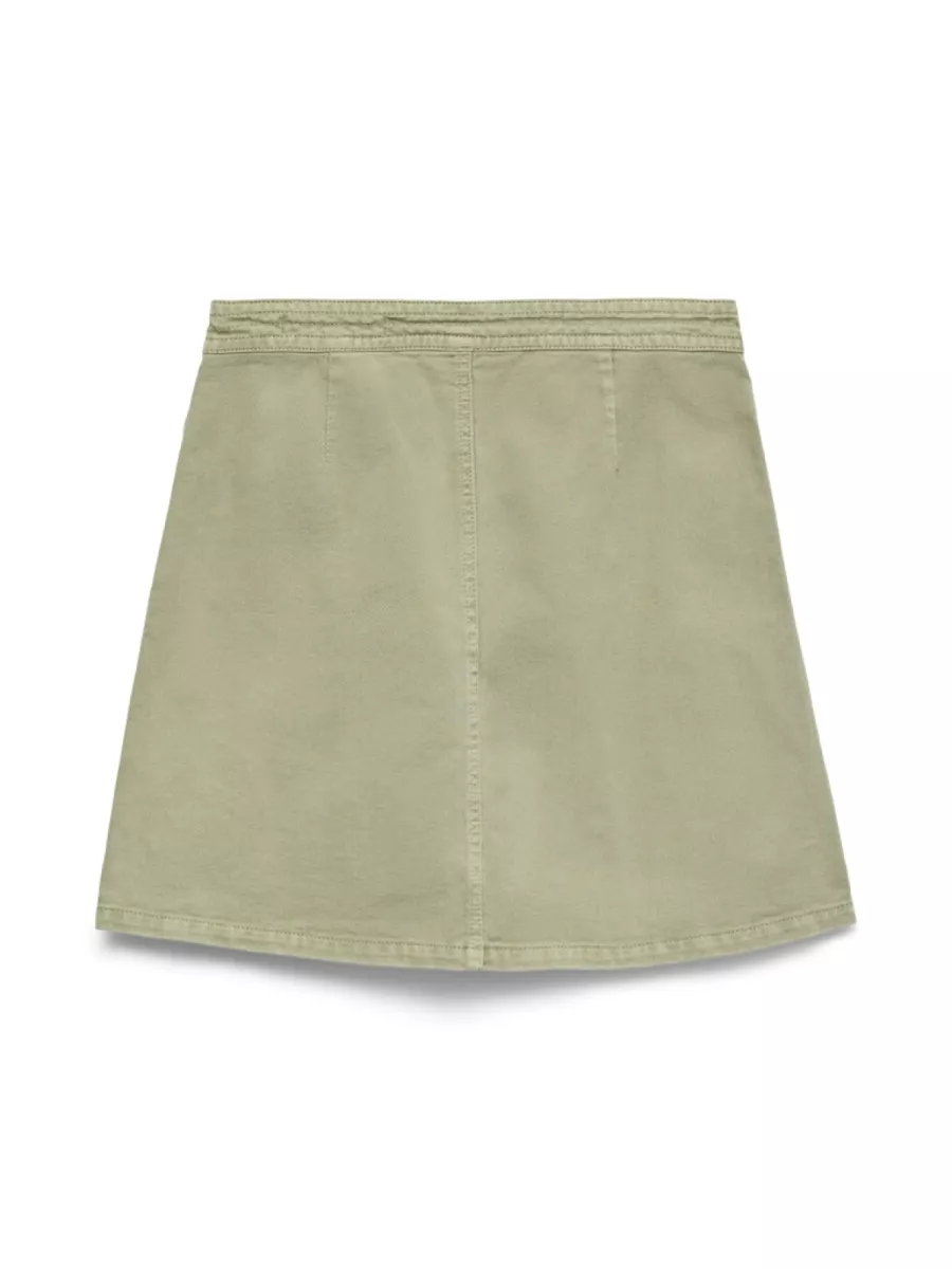 VERO MODA-VMLIZA MR SHORT DENIM WRAP SKIRT GA-10332535-Laurel Wreath-GROEN