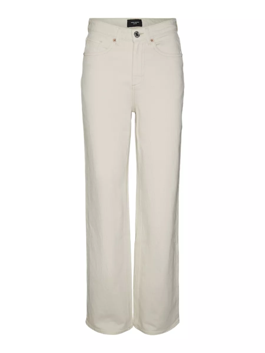 VERO MODA-VMTESSA HR WIDE JEANS ECRU GA-10287303-Ecru-ECRU