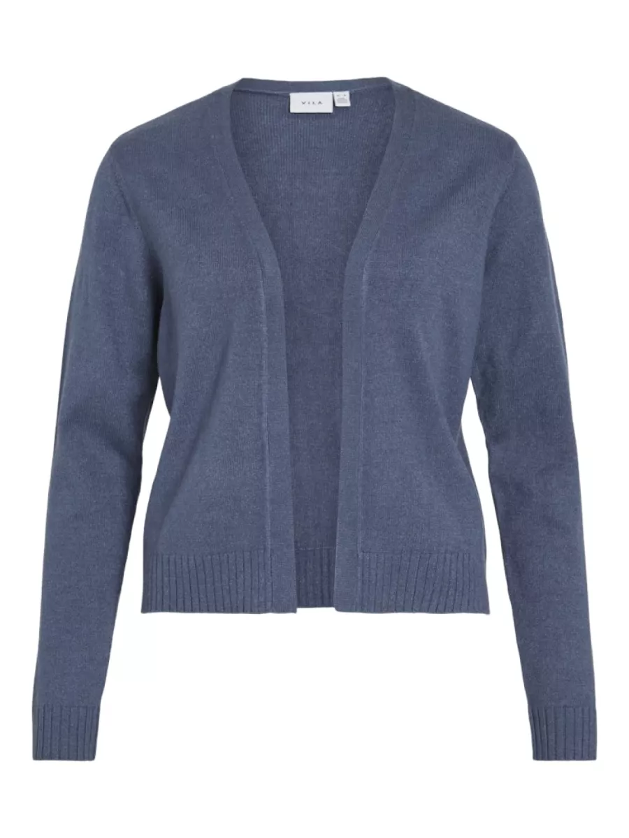 VILA-VIRIL SHORT L/S KNIT CARDIGAN-NOOS-14060800-Vintage Indigo-INDIGO