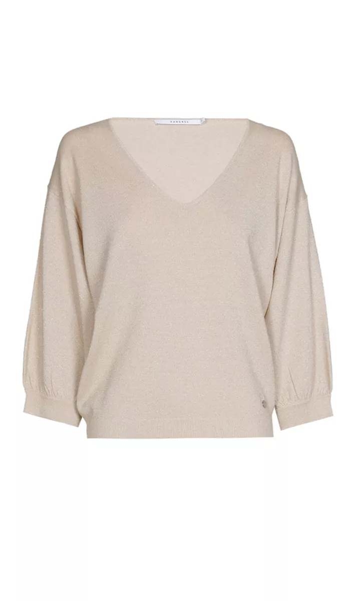 Xandres-Glenn lurex-28643-03-0235 almond milk-OFF WHITE