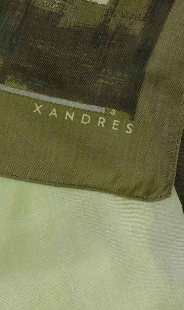 Xandres-Scarf placed stripe-61380-01-3090 basil green-GROEN