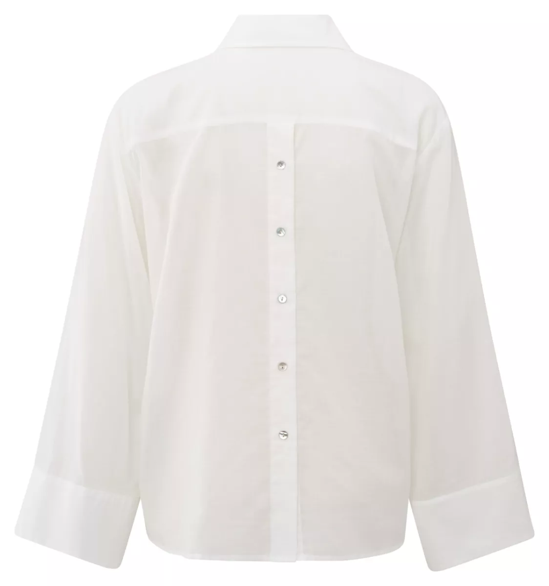 YAYA-Blouse with back buttons; Cotton; 99969-01-201163-507-99969-OFF WHITE