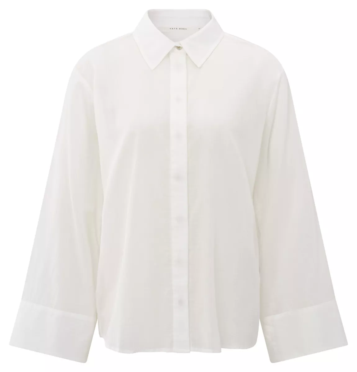 YAYA-Blouse with back buttons; Cotton; 99969-01-201163-507-99969-OFF WHITE