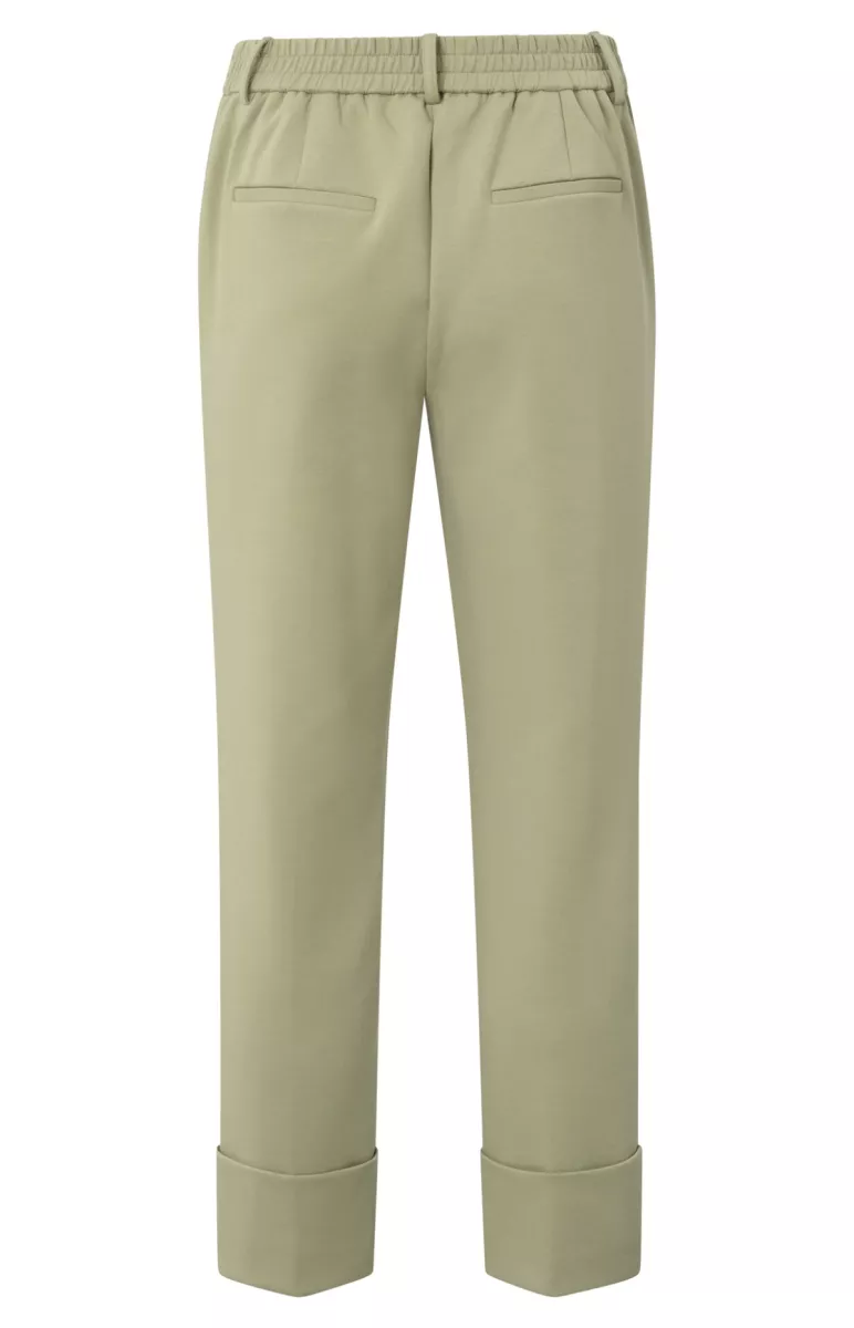 YAYA-Jersey pantalon; Cotton/Polyester/Elastane-01-309187-504-99980-GROEN