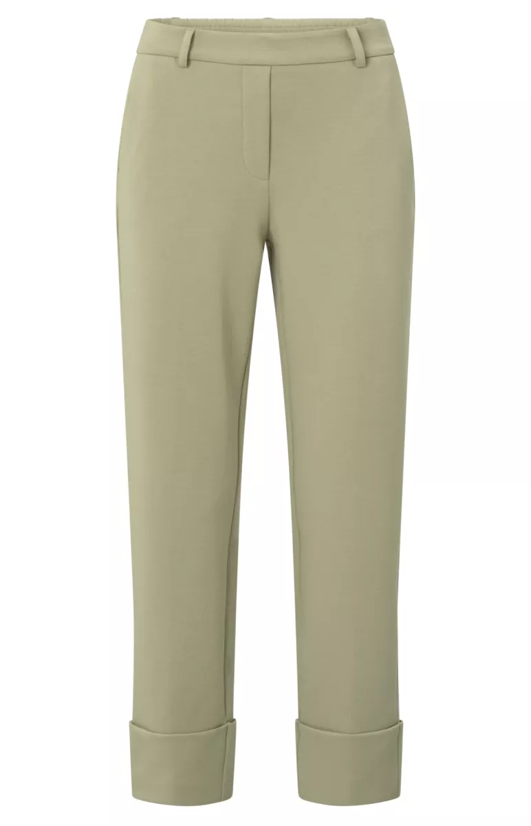 YAYA-Jersey pantalon; Cotton/Polyester/Elastane-01-309187-504-99980-GROEN