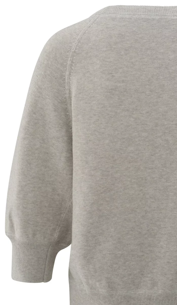 YAYA-Knitted raglan sweater; Cotton; 999512-01-000482-507-999512-GRIJS MELEE