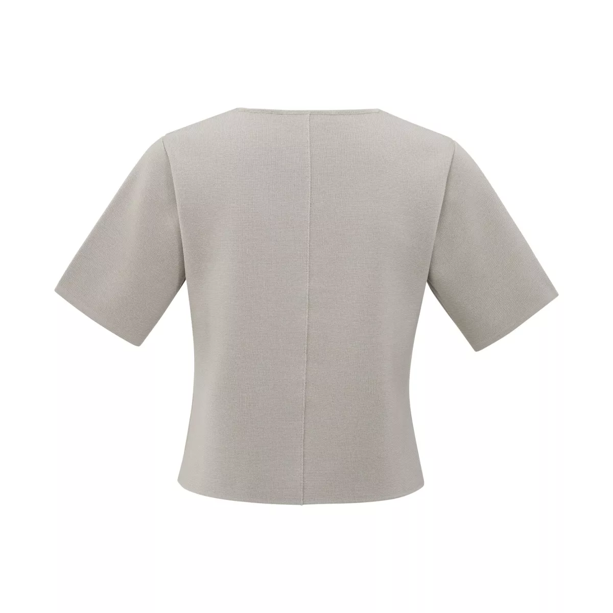 YAYA-Knitted top with short sleeves; Polyester/Viscose; 99951-01-010115-507-99951-GRIJS