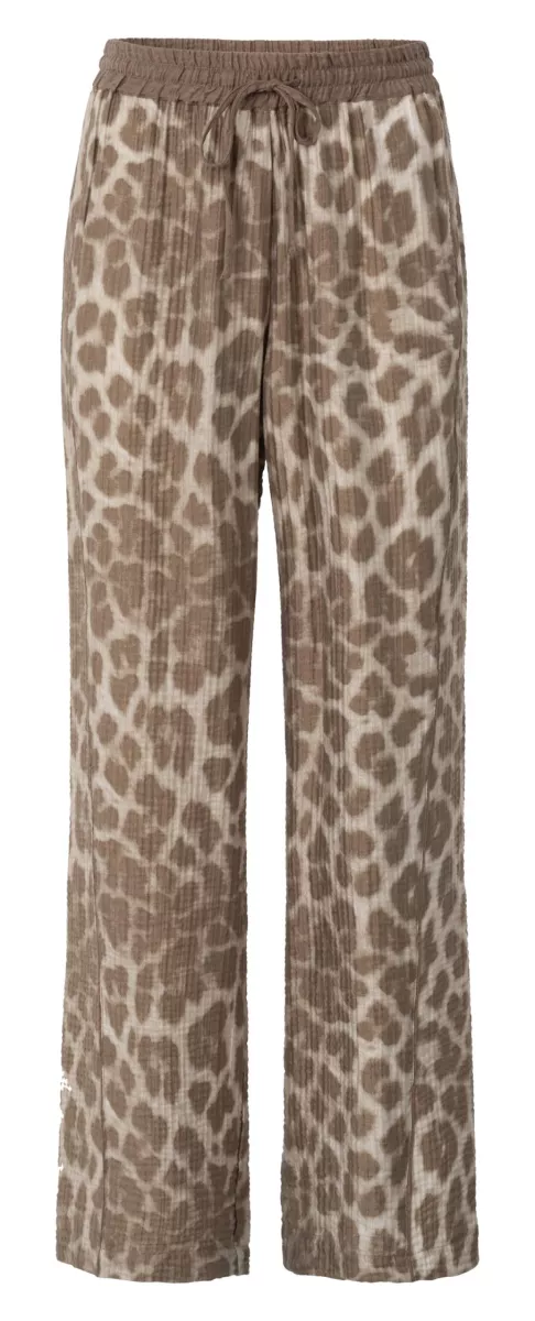 YAYA-Leopard print trousers; Viscose/Polyamide/Lyocell; 999511-01-301207-507-999511-BRUIN